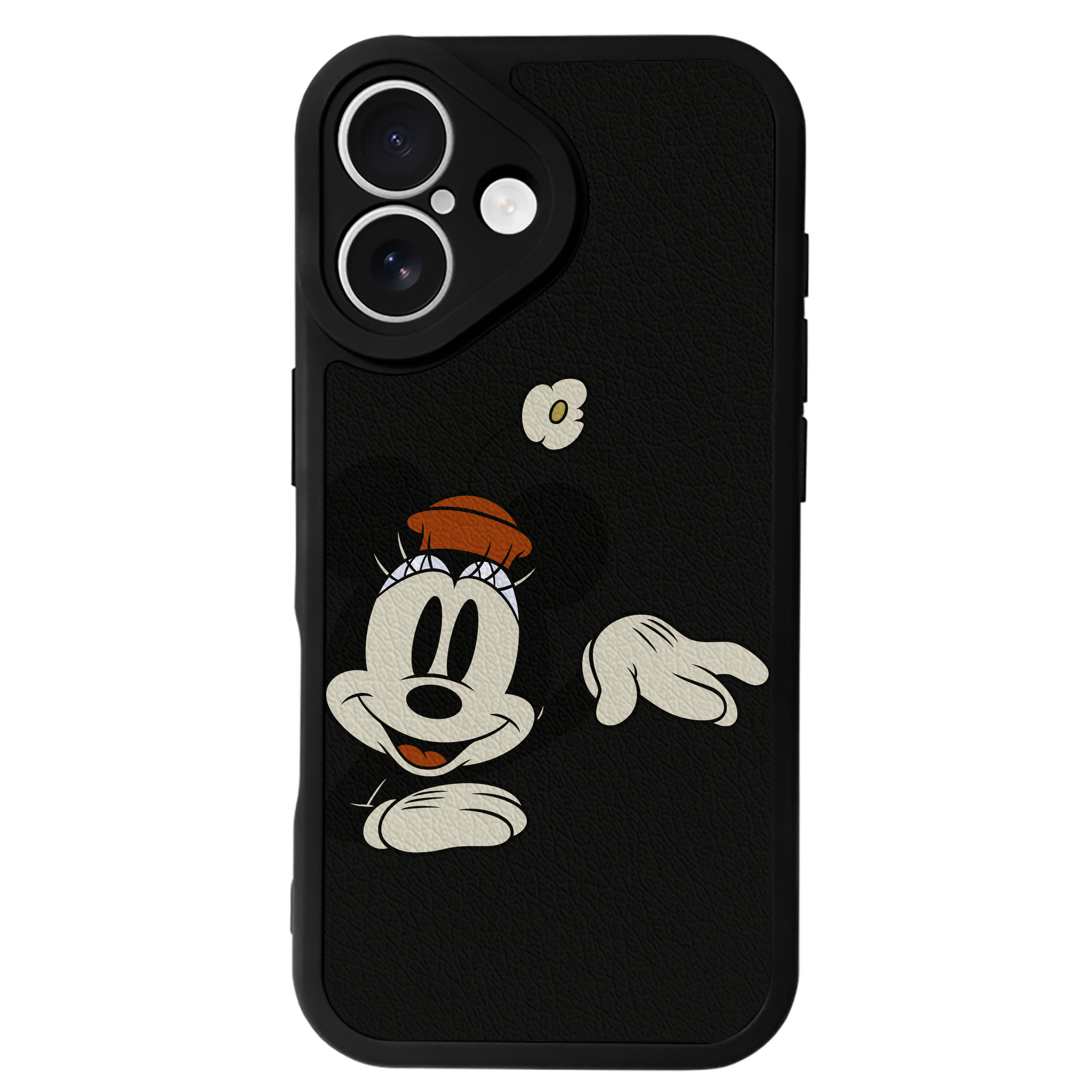 （画像用） ミッキーマウス Mickey Mouse 【iPhone 16シリーズ対応】シリコンスマホケース（レザー調） 材質：シリコン